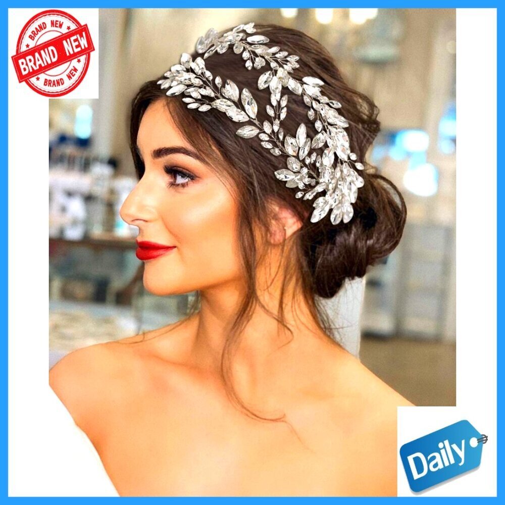 Rhinestone Wedding Headband Bridal Hair Accessory Handmade Sparkle